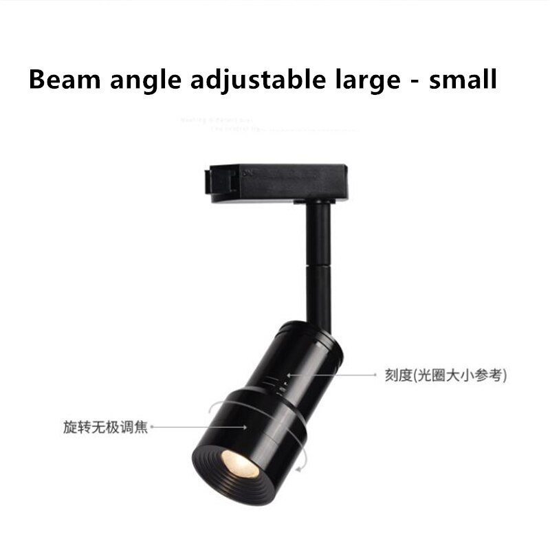Scherpstellen zoom led spoor licht led rail achtergrond muur kledingwinkel spotlight Verstelbare stralingshoek 10 tot 70 graden