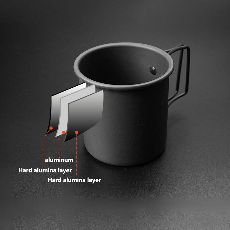 Taza de Camping de aleación de aluminio, vajilla para turismo, utensilios de Picnic, equipo de cocina para exteriores, juego de utensilios de cocina para viajes y senderismo
