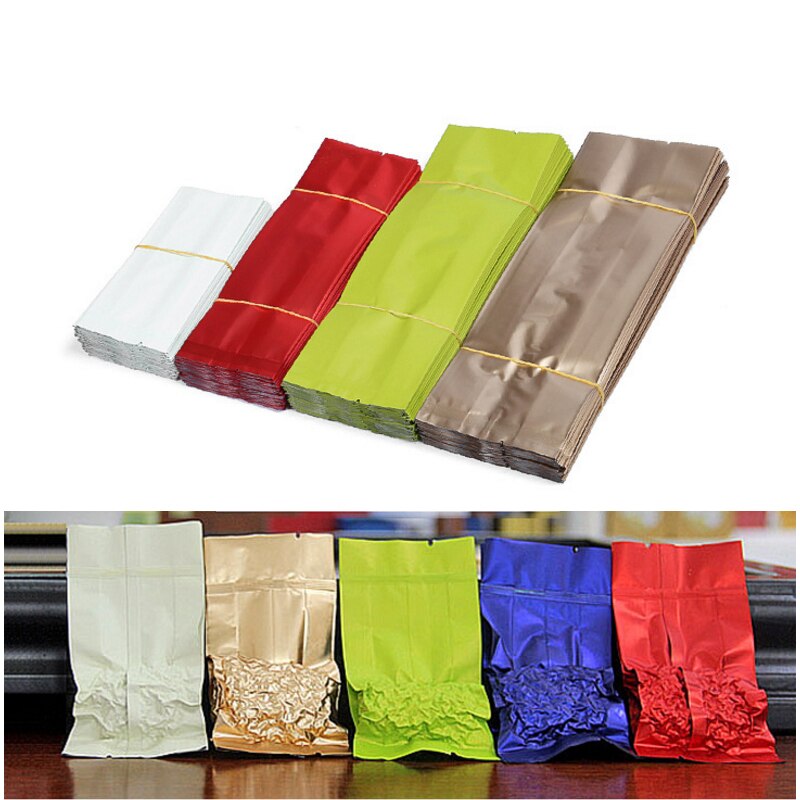 100 Pcs/Lot sachets de thé en aluminium papier sac sous vide thermoscellage emballage poches alimentaire thé Mylar feuille sac S M L XL