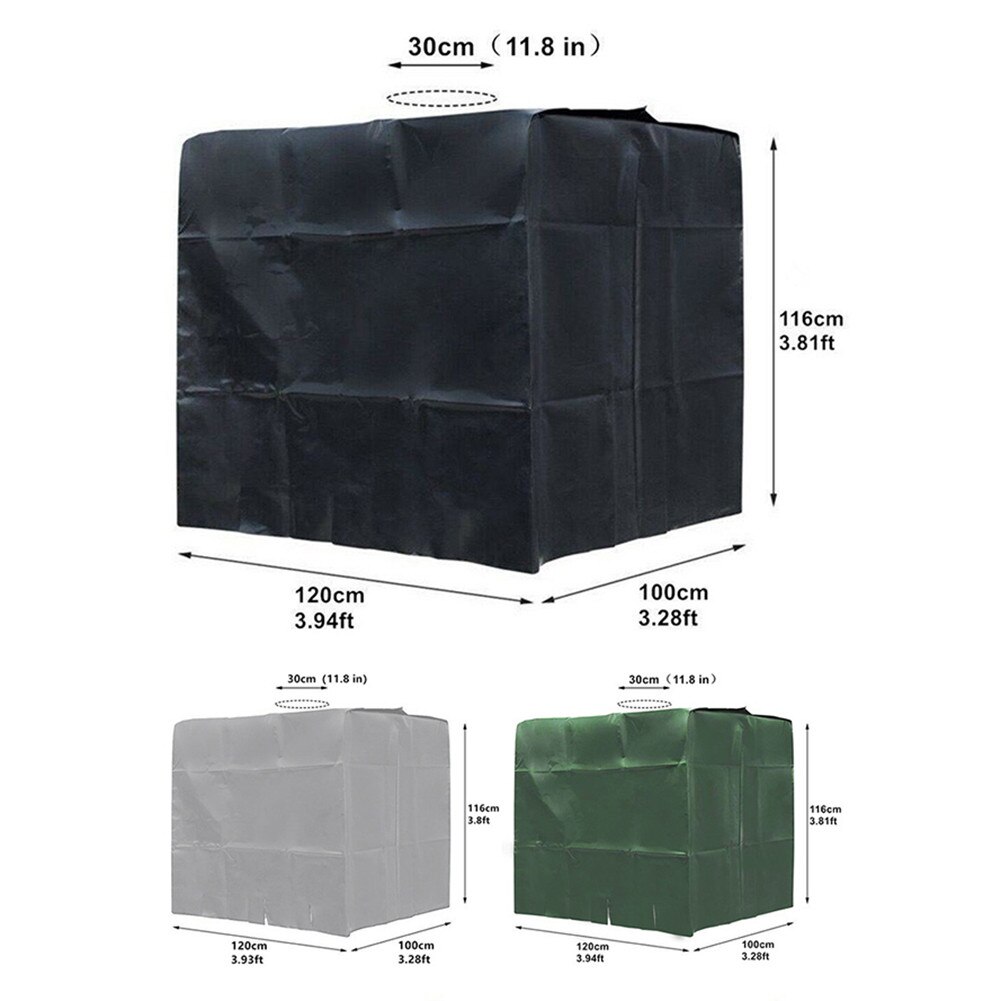 IBC Container Cover UV Protection Fabric Cover Black Army Green Water Tank Film Hood With Hole Cutout 120 X 100 X 116cm