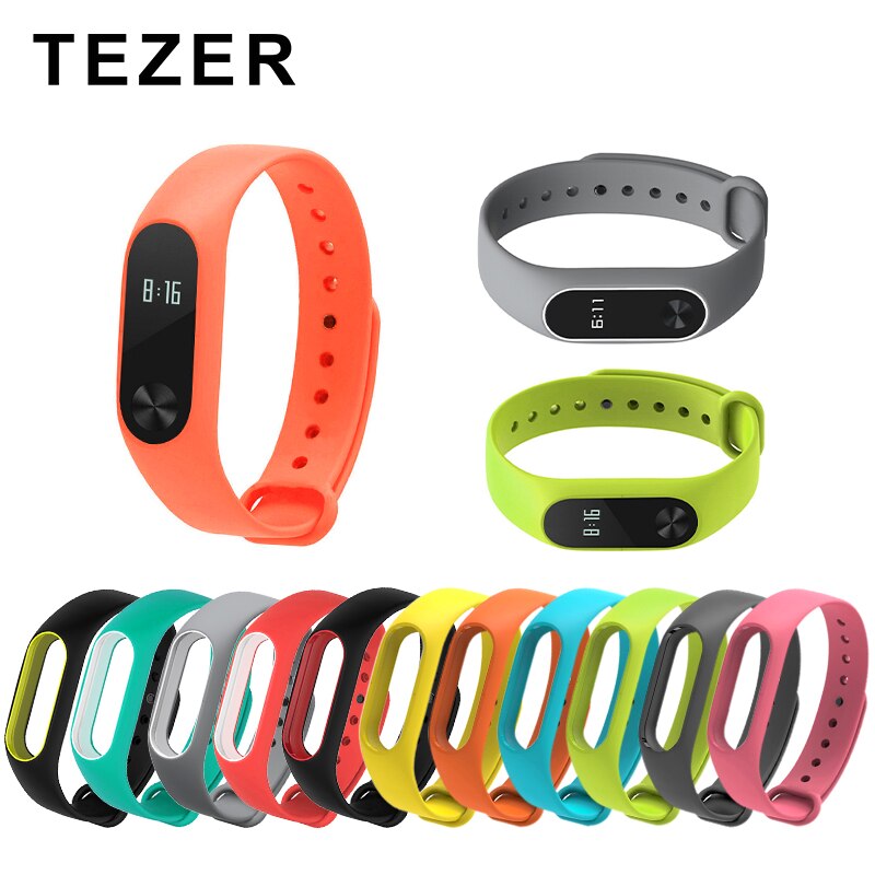 Til xiaomi mi band 2 rem, der erstatter smart armbåndstilbehør tofarvet mi band 2 armbåndsrem  mi 2 silikonestrop armbånd