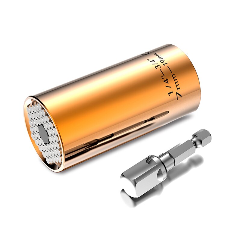 7-19mm universal momentnyckelhuvud set hylshylsa borrmaskin spärrbussning nyckel magisk nyckel grepp handverktyg gör-det-själv-verktyg yl: 2 st orange