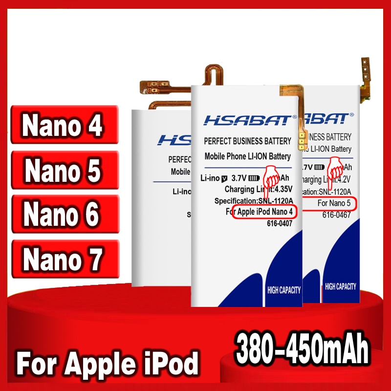 Top Brand Battery for iPod Nano 5 5th Gen for iPod Nano 4th 4 Gen for iPod Nano 6th 6 Gen 8GB 16GB for iPod Nano 7th 7 Gen