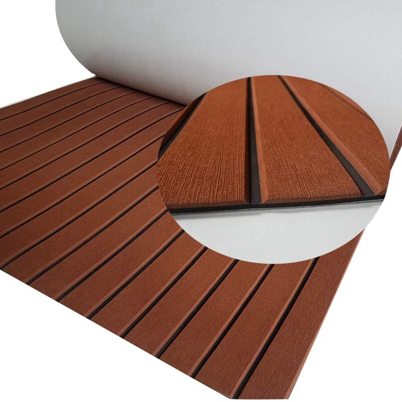 EVA teak piano di calpestio Copriletto per Barche a Vela marino RV Pavimento Tappeto Antiscivolo e di auto-Adesivo Bordo Smussato tappeti pad
