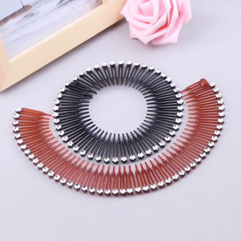 1 PCS Plastic Full Circle Stretch Diamond Flexible Comb Teeth Headband Hair Band Clip Face Wash Fixed Hair Accessories
