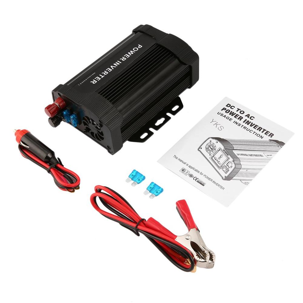 P-series 1500W Portable Car Power Inverter DC12V to AC110V Solar Inverter Modified Charger for TV DVD Player Black