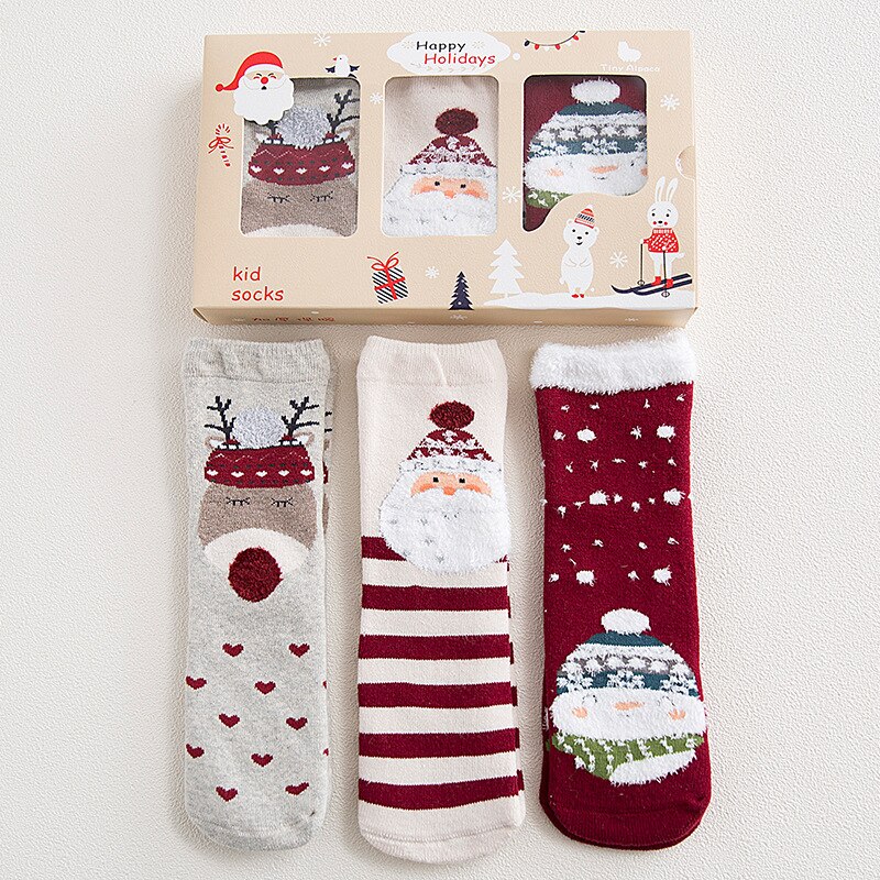 Kid Boy Girl Leg Warmers Santa Claus Toddler Girl Socks Boys Girls Merry Christmas Baby Sock: C-3 piece