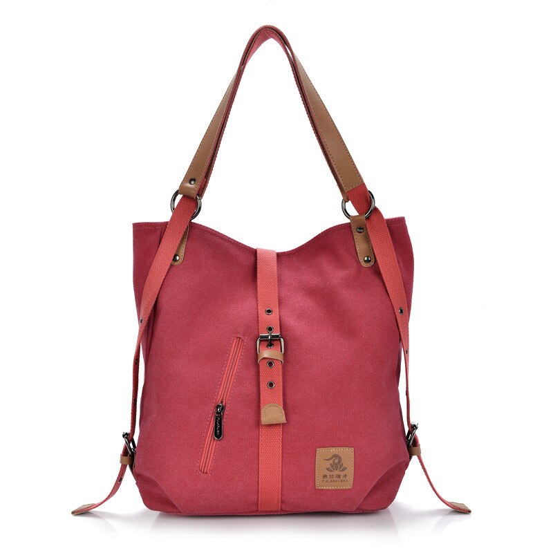 nouvelle femme sac à main dame filles décontracté toile sac à main sac à bandoulière multifonctionnel femmes sac de messager: Rouge