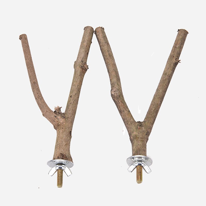 Nature perruche pour animaux de compagnie perruche suspendus jouer jouets oiseau Cage bois branche support perchoirs perroquet en bois Resk support Perches plate-forme