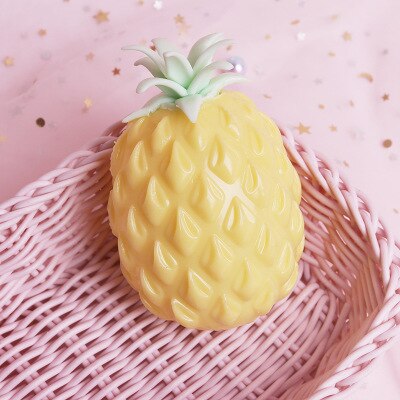 Ananas Anti Stress Palla Uva Divertente Gadget Giocattoli di Sfiato di Decompressione Per I Bambini Lo Stress Autismo Polso della Mano Spremere Giocattoli B1044: YELLOW