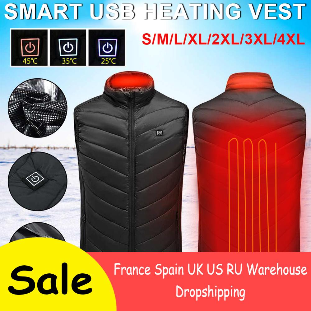 Usb Verwarmde Vest Outdoor Warm Wasbaar Mannen Vrouwen Verwarming Vest Winter Doek Camping Wandelen Verwarmde Jas