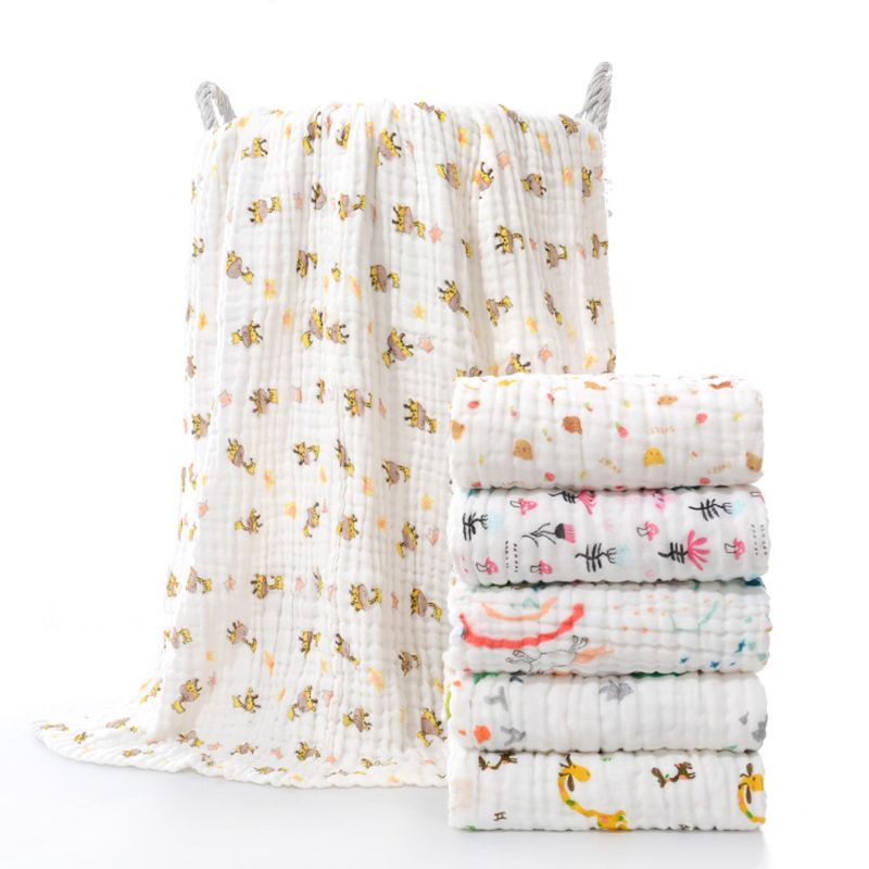 6 capas de toallitas para bebé, Toalla de baño para niños, paño de muselina, albornoz, manta envolvente E65D