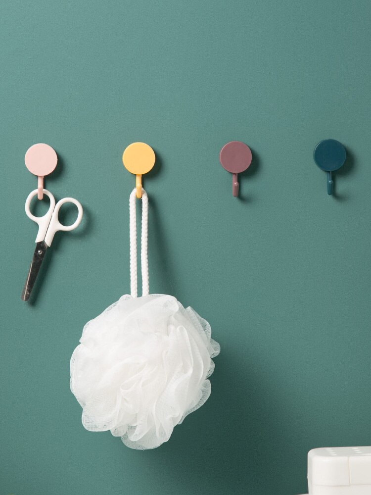 Lävistymätön tarrakoukku vahva liima pyöreä ja sileä ovi roikkuu vaatekoukku koukku säilytysteline vahva kantavuus kitc