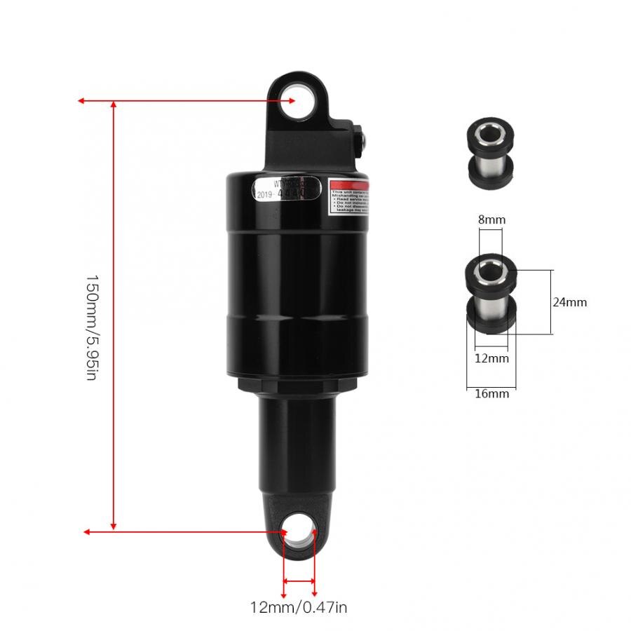 100/125/150/165mm amortiguadores de bicicleta AO-6 amortiguador trasero de aire accesorio de ciclismo para bicicleta de montaña piezas de bicicleta plegable