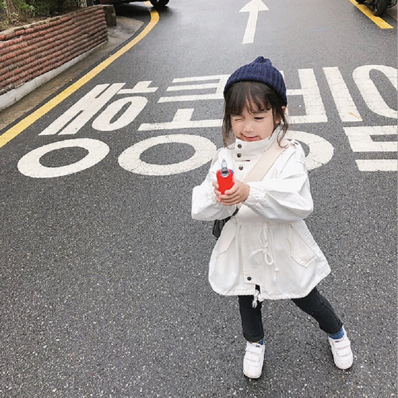 Spring Autumn Girls Windbreaker Jackets Coats Baby Girl Hooded Outwear Kids Clothes Children's Thin Jacket Clothing