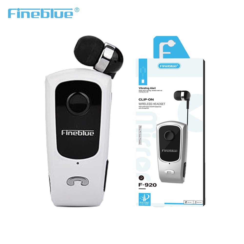 Fineblue F920 Mini Bluetooth Headset Tragbare Erinnern Vibration Tragen Clip Sport Lauf Kopfhörer Mic Anruf: Original Kasten Weiß