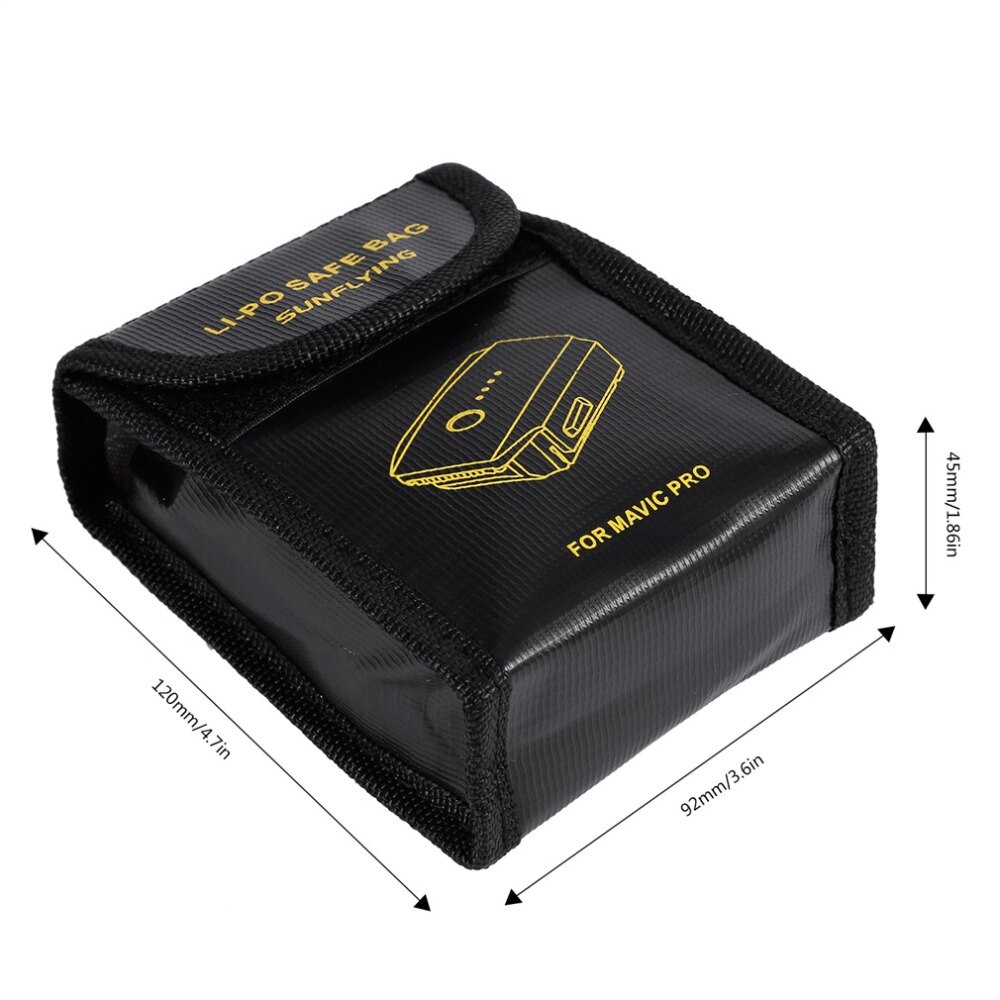 Lipo Batterij Draagbare Brandwerende Veiligheid Zak Lipo Guard Explosion Proof Brandwerende Opladen Sack Batterij Safe Bag Voor Battey: For MAVIC Black