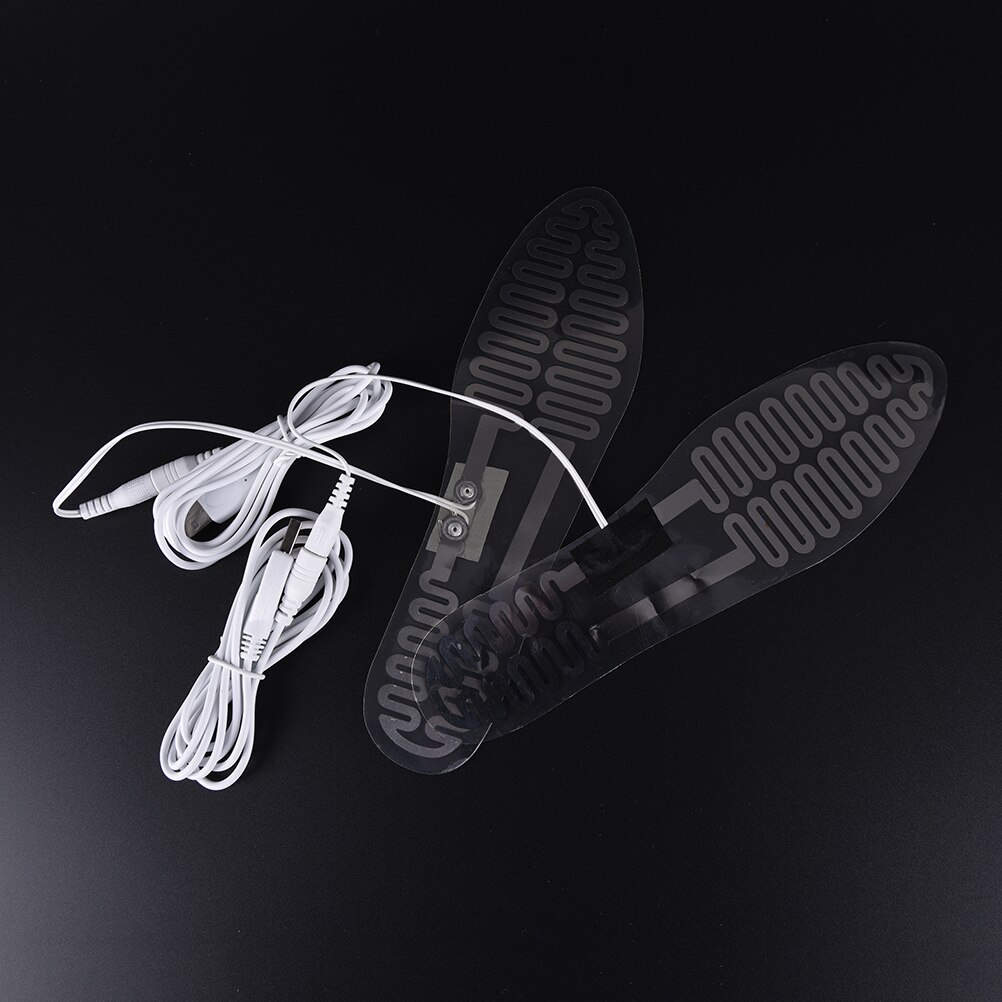 Nuovo 1 Coppia 5V 23 centimetri USB Elettrico Riscaldato Sottopiedi Del Piede Scaldino Heated Stivali Scarpe Pad + 2 USB cavi Da Sci Esterno riscaldamento Solette