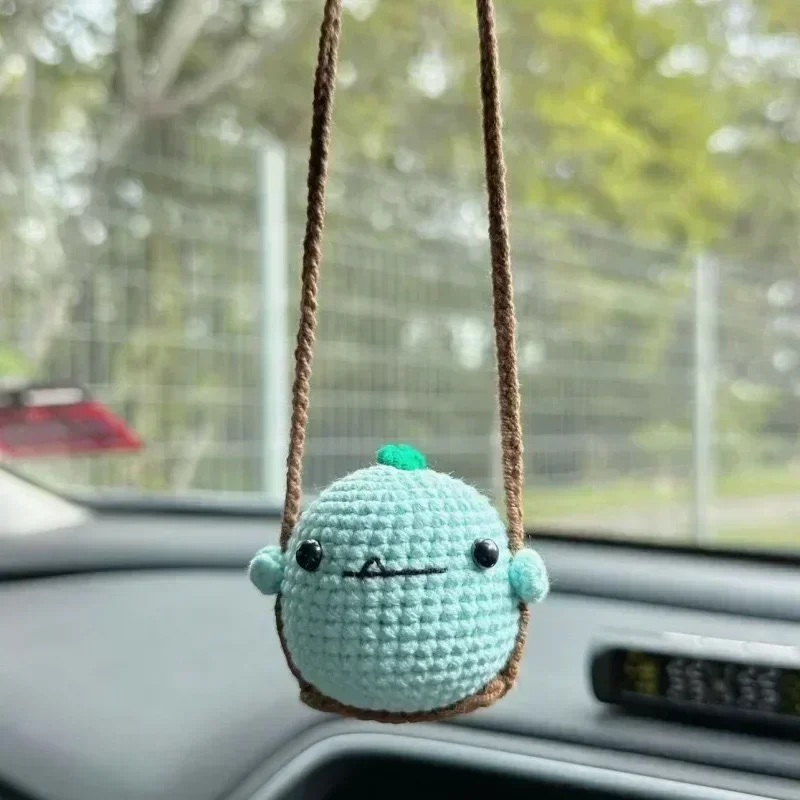 FainFun Lustige Autospiegel Anhänger, Auto Rückspiegel Dekoration, Süße Ornamente, Figur, Türen, Zuhause oder Büro, Geschenke (Gelb