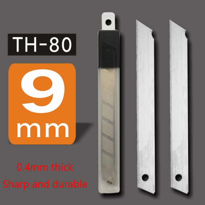 10 Pcs Utility Knife Refill Blade Carbon Steel Replaceable Cutting Blades Replacement No Creases Office Supplies