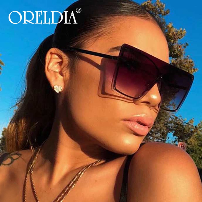 Oversized Zonnebril Vrouwen Luxe Randloze Vierkante Zonnebril Metalen Vrouwelijke Shades UV400 Mannen Bril Gafas