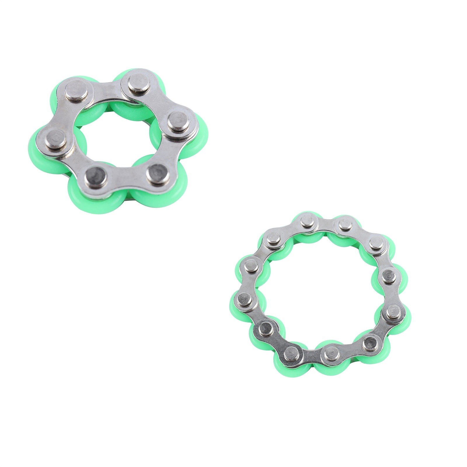 2PC 6/12 nodi nuovi portachiavi catena Fidget giocattoli per ansia catena antistress catena per bicicletta in acciaio inossidabile fibbia portachiavi giocattolo dito: C