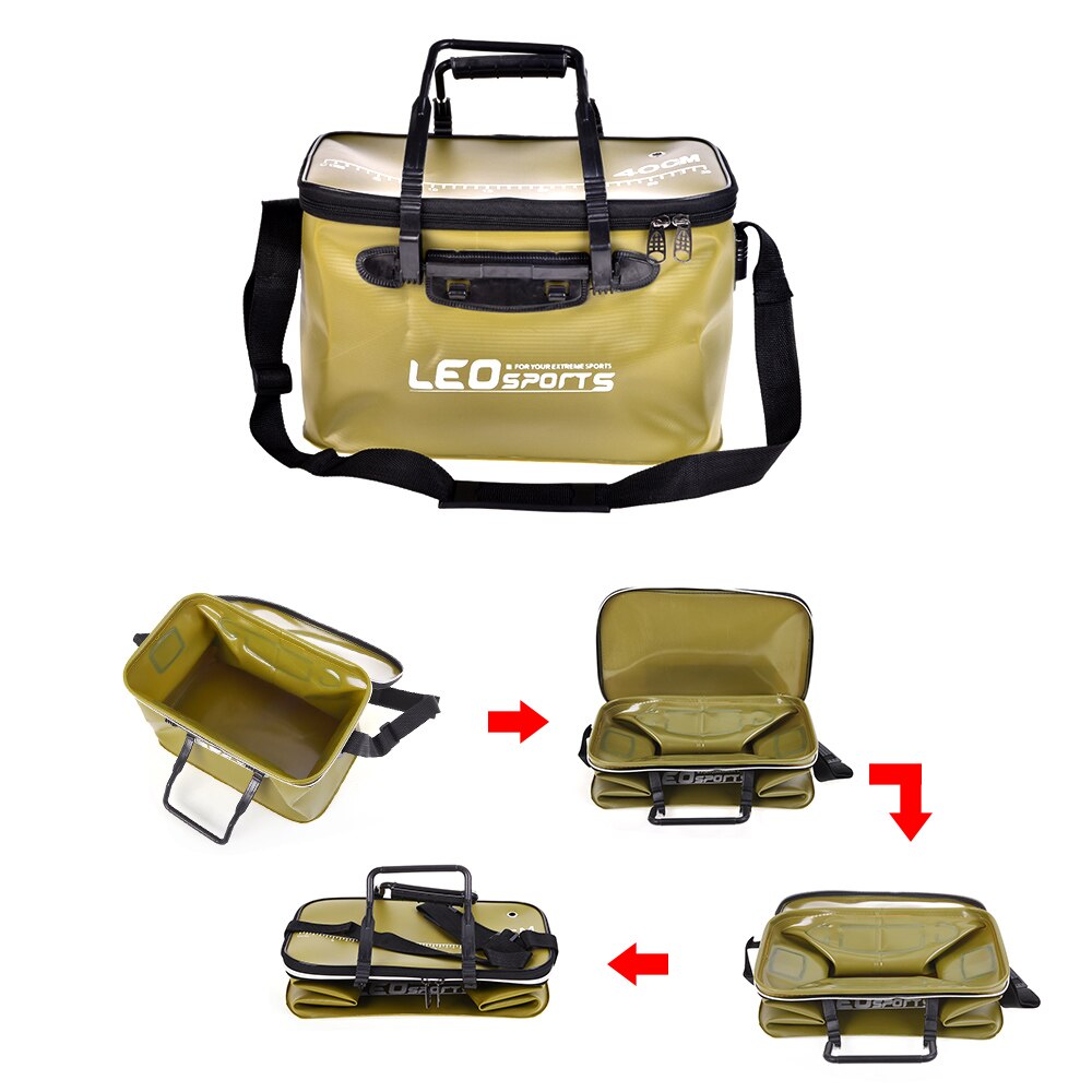 Leo 40Cm/45Cm Outdoor Opvouwbare Eva Emmer Vissen Bag Case Draagbare Camping Wandelen Emmer Met Handvat Voor pesca