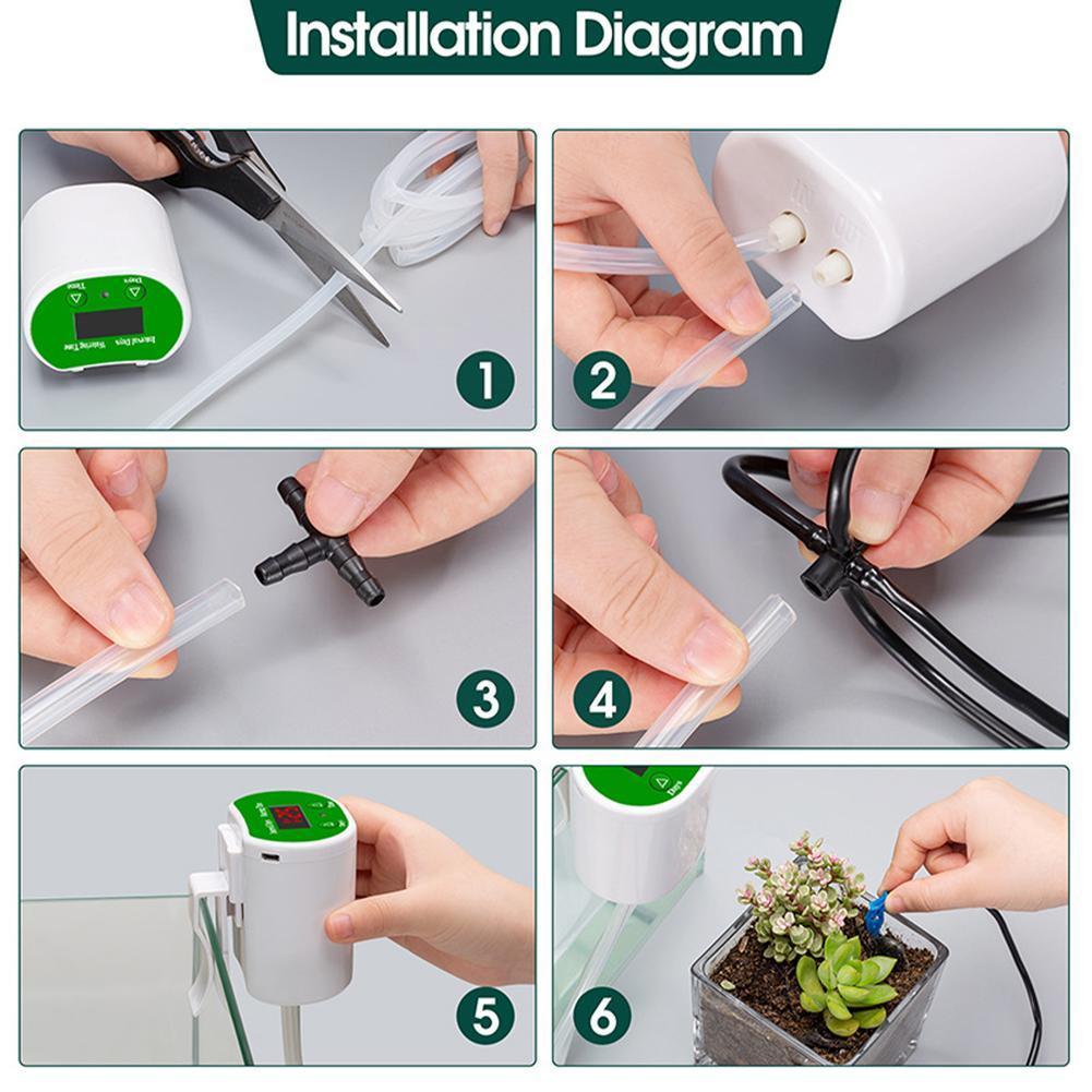 3.7V ABS Rechargeable Lithium Battery Indoor Automatic Watering System Drip Irrigation Kit For Home, Garden,balcony Q8V6