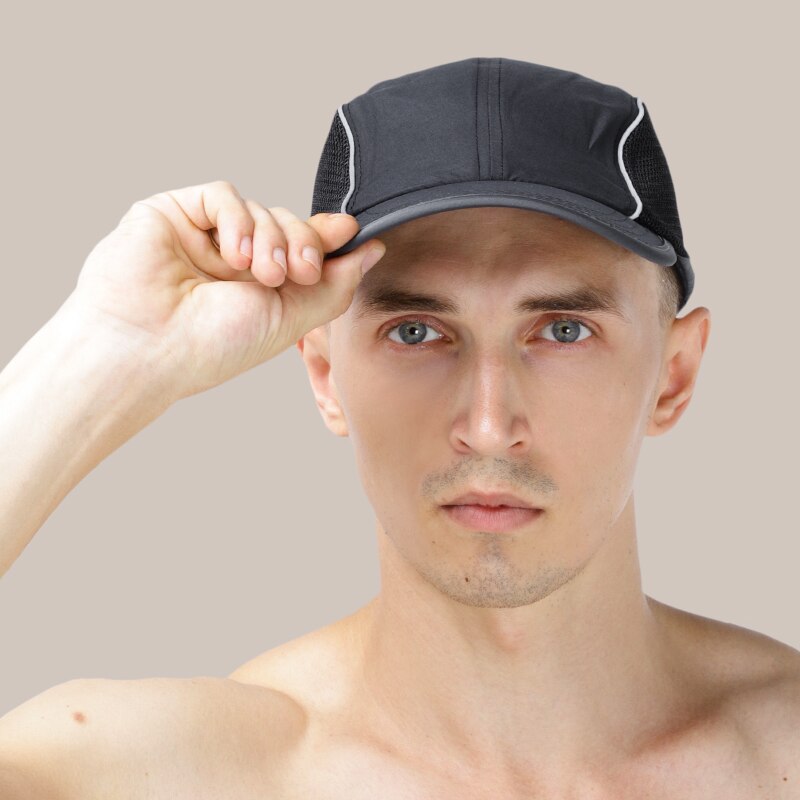 MIER Mesh Running Hat Race Outdoor Sports Baseball Cap Quick Dry Lightweight, Dark Gray