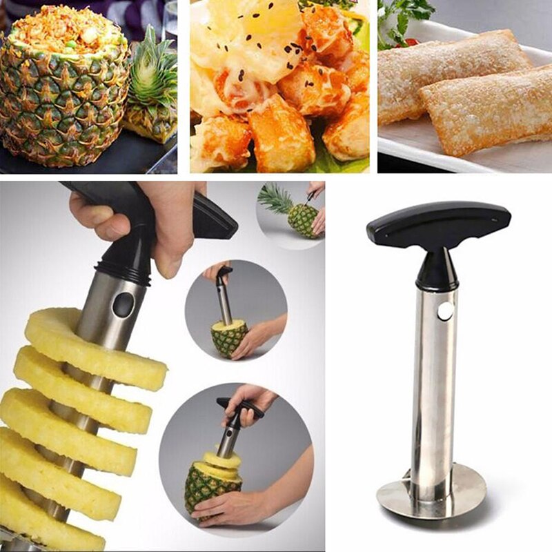 Rvs Ananas Corer Peeler Cutter Fruit Snoeier Snijgereedschap Huis Keuken Ananas Spiraal Snijmachines Gebruiksvoorwerp Accessoires