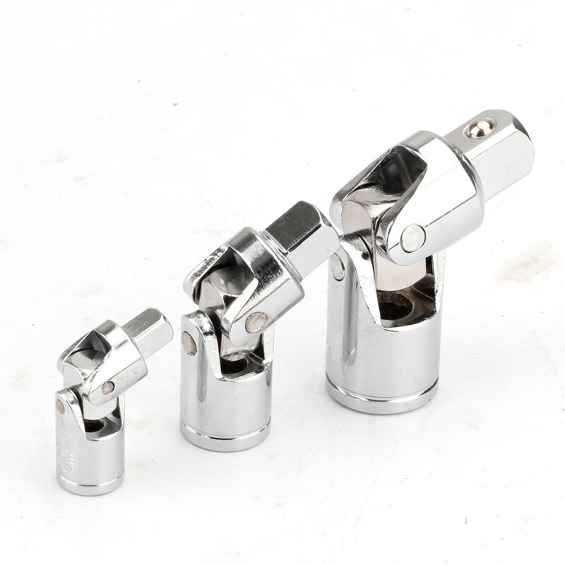Universal Joint Set Socket Ratchet Wrench Adapter 1/4" 3/8" 1/2" Extension Bar Adapter Crv Steel
