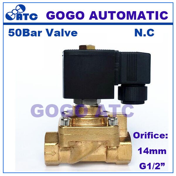 50bar Air compressor injection valve gas solenoid valve 1/2" JT5241015 NC Diaphragm brass water valve for Blowing machine