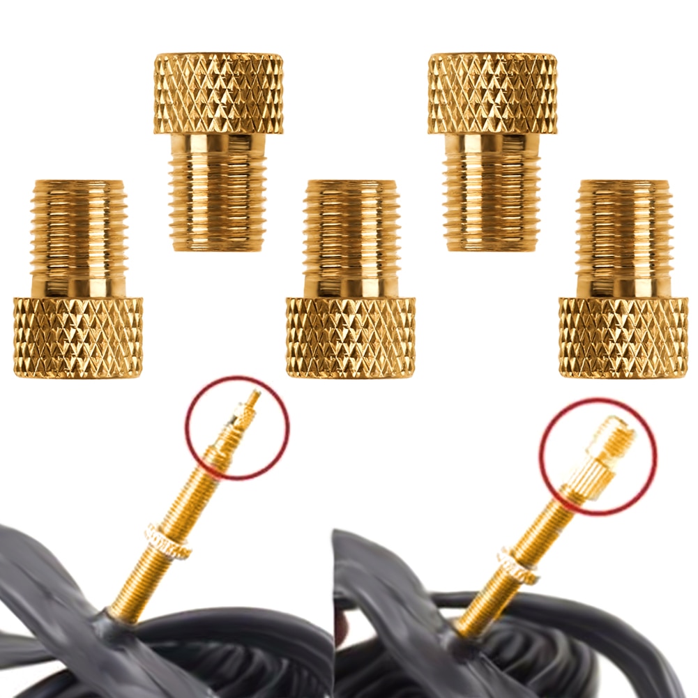 4/5 stk sykkel ventil adapter pumpe dekk ventil adapter konverter presta til schrader kobber sykkel luftventil adapter sykkel tilbehør