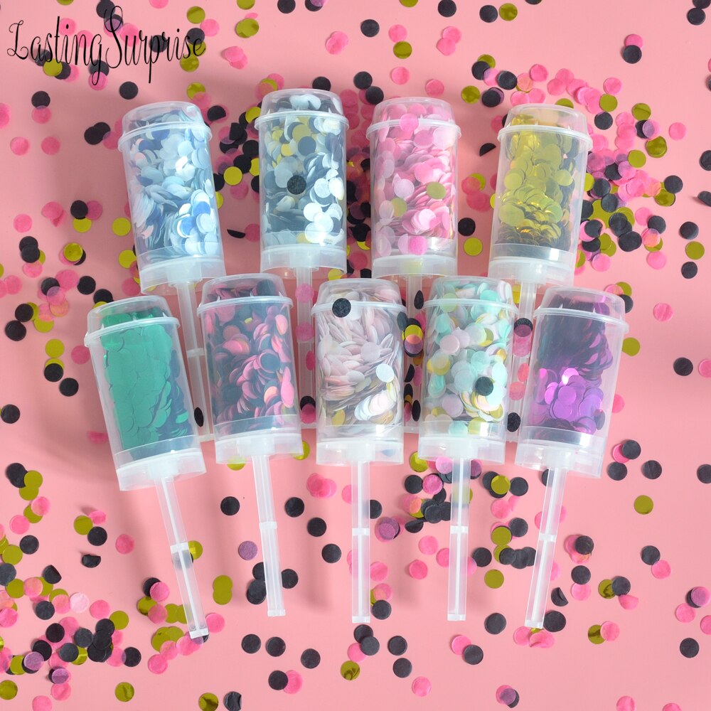 1 st konfetti popper konfetti bröllop fester bruddusch förlovningsfest blomma papper konfetti push pop födelsedagsfavör