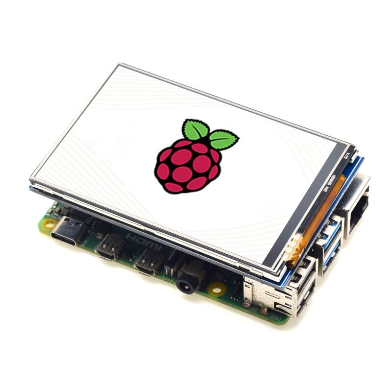 Voor Raspberry Pi 4B 3B 3B + Druk Sn 3.5 Inch Lcd-scherm + Touch Pen + Abs Case + koelventilator Voor Raspberry Pi 4B