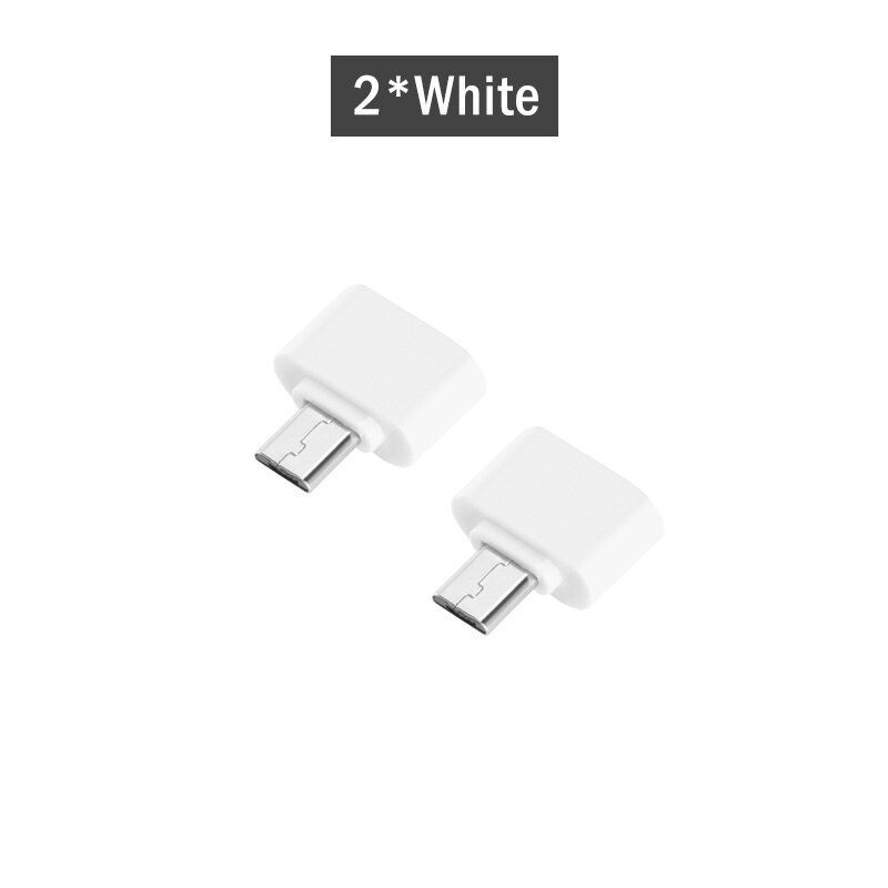 2 Stuks Usb Naar Micro Otg Adapter Voor Samsung Galaxy S6 S7 Rand A6 A7 A10 A11 J2 J4 J6 j8 J3 J5 J7 Core Micro Usb Otg Connector: 2 Pieces-White