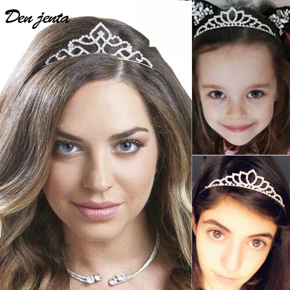 Feminino menina crianças coroa princesa cristal tiaras casamento strass bandana baile presente jóias de cabelo decoração