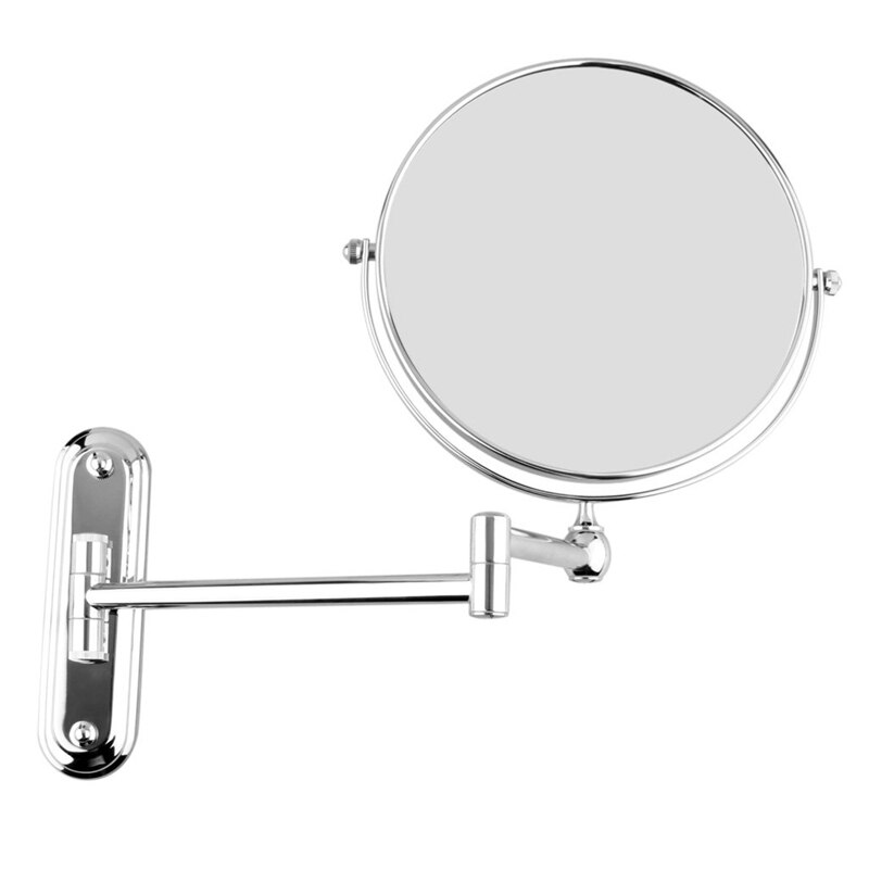 Silver Extending 8 inches cosmetic wall mounted make up mirror shaving bathroom mirror 3x nification: Default Title