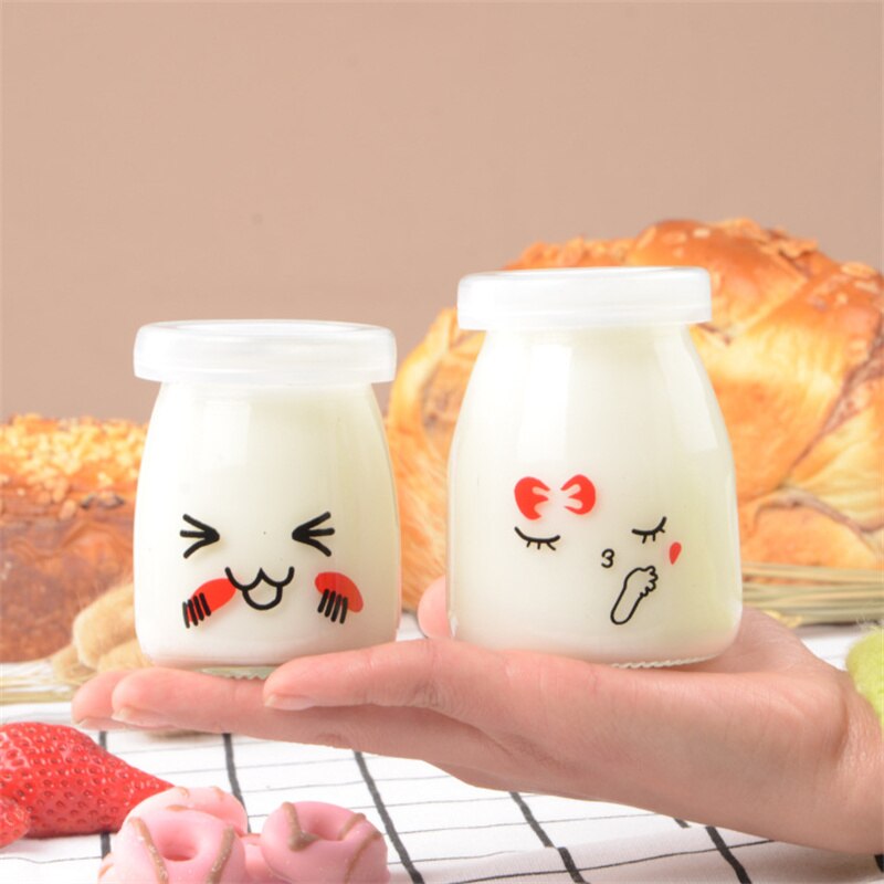 Mini Yoghurt Pudding Glazen Pot Melk Jelly Bakblik Voedsel Opslag Container 100Ml/200Ml Jelly Mousse Cup met Deksel
