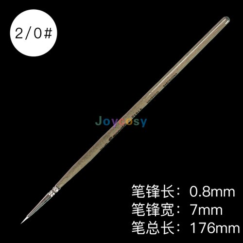 Perla Series 1430 Escoda Pointed Toray Round - Short Handle - Artist Paint Brush, Synthetic White Filament, Watercolor &amp; Acrylic: 1430 2-0
