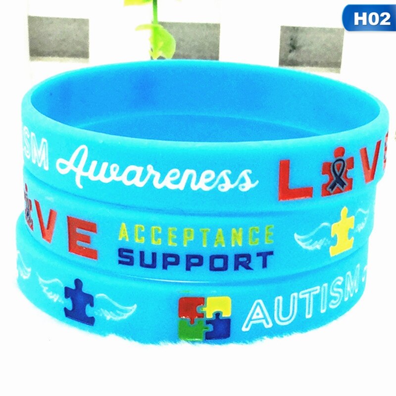 1Pc Autism Awareness Armbanden Awareness Creëert Veranderen Siliconen Polsbandje Blauw