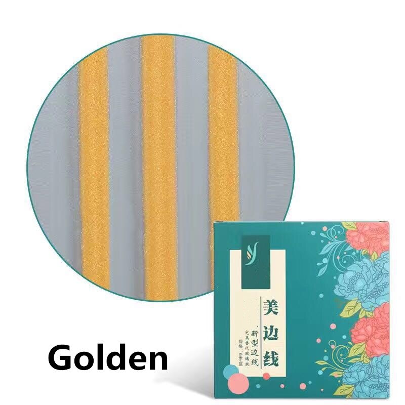 ,0.75Cm 6M/Roll Mildewproof Waterdicht Kloof Tape Zelfklevende Schoonheid Naad Muur Vloer Kloof Lijn Stickers keramische Tegel: Golden