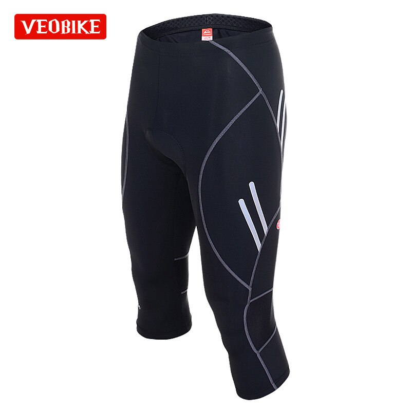 Pro team 9d gel polstrede cykelshorts herre cykel 3/4 bukser mtb cykelbukser tights sportstøj cykeltøj reflekterende strimmel: M