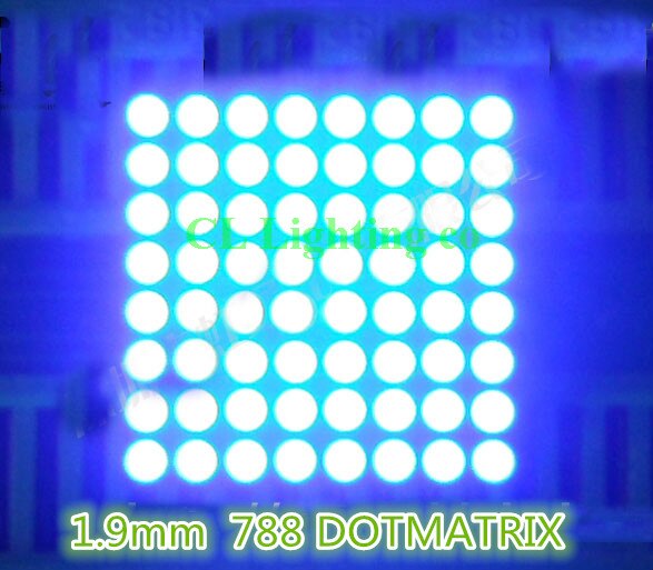 10 STKS 1.9mm Blauwe LED Dot Matrix Display 8x8 Rode Gemeenschappelijke anode 16pin digitale buis