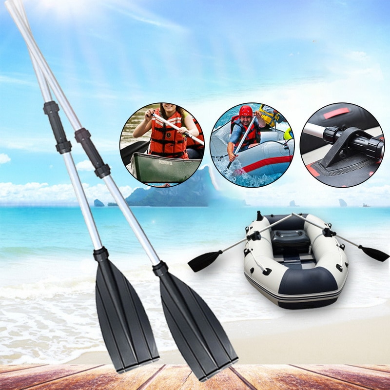 2 uds. Bote desmontable de aluminio reforzado remos remo largo PVC bote inflable canoa tipo Kayak para pesca Paddle Pad