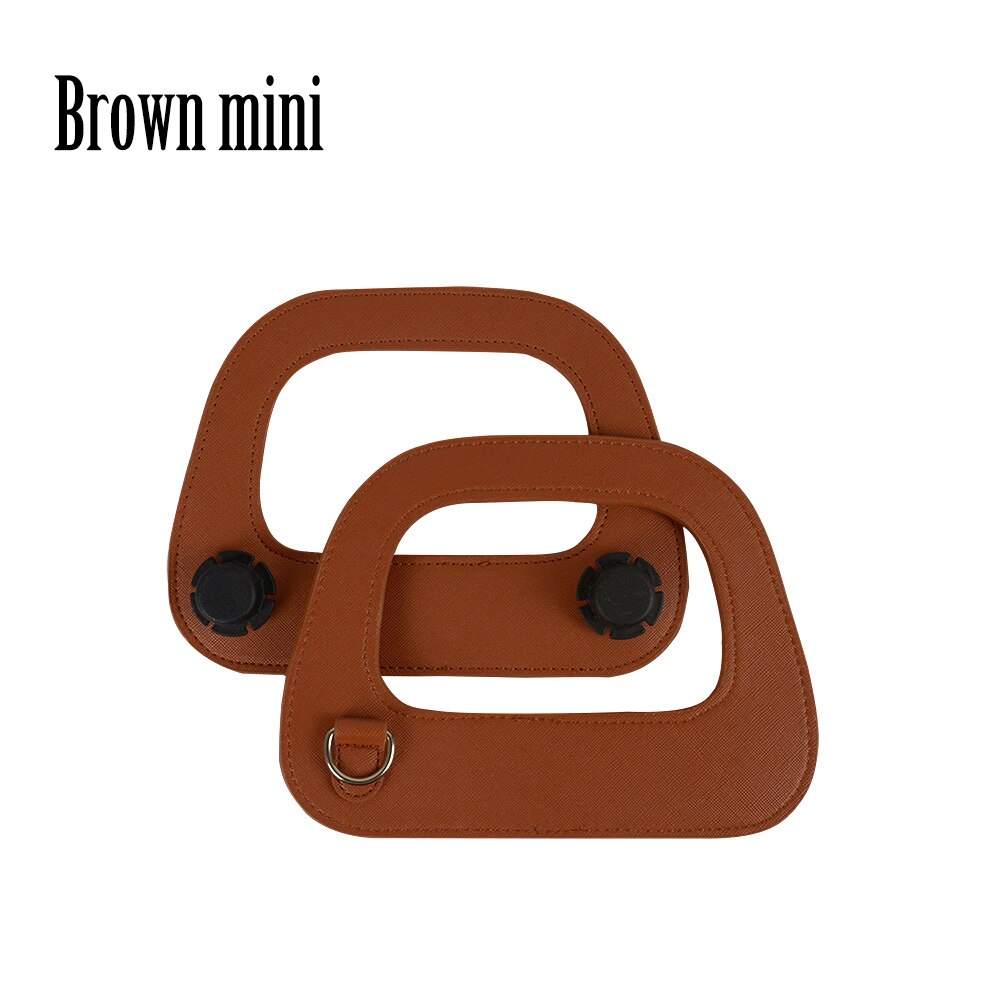 Novo obag oblongo falso couro lidar com prata metal d fivela soberba borda processo de pintura para o saco mini e o chique: brown mini