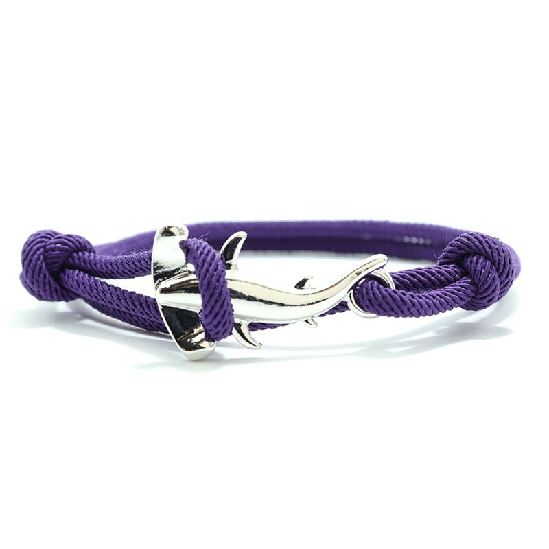 Charm Bracelet Men Women Double Layer Adjustable Ocean Shark Braslet Camping Jewelry Male Beach Accessories For Him Pulsera: Light Yellow Color