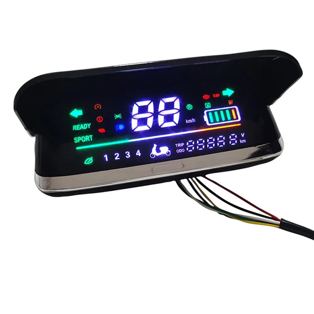 Electric Bicycle E-Scooter Wide LCD Display Motor Speedmeter Screen 48-72V Display Replacement Ebike Accessories: Light Grey