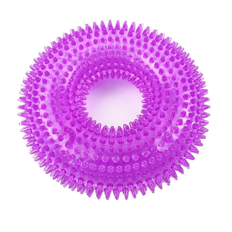 Duurzaam Dog Chew Toys Funny Pet Piepende Speelgoed Cirkel Voor Kleine Middelgrote En Grote Honden Katten Molaire: Purple / S