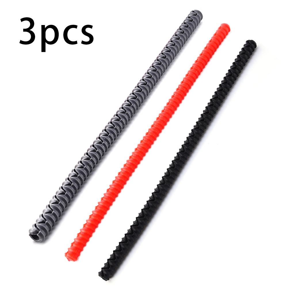 Couvercle de protection Anti-chaleur pour four, grille en Silicone de alimentaire, résistant à la chaleur, grille de protection des bords, four micro-ondes réfrigérateur, barre Anti-chaleur, 35.7cm: 3pcs Red Black Gray